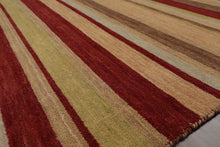 5' x 7'11" Hand Knotted Tibetan Wool Designer Stripes Area Rug Multicolor - Oriental Rug Of Houston