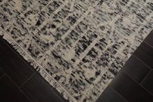 LoomBloom 8x10 Ivory, Gray Hand Knotted Oushak 100% Wool Art Deco Oriental Area Rug