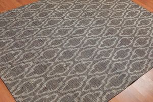 5' x 6'6" Contemporary 100% Cotton Flatweave Area Rug Modern Gray