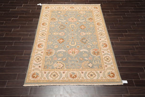 6'1'' x 9' Hand Knotted Wool Oushak Traditional Area Rug Slate - Oriental Rug Of Houston