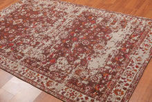 4'11"x7'10" Persiano Erased Pattern Contemporary Cotton Flatweave Area Rug Brown
