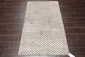 3' x 4'11'' Hand Knotted Tibetan 100% Wool Graphic Oriental Area Rug Ash Gray