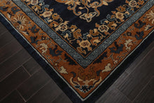 Multi Size Hand Tufted Patterned New Zealand Wool Chinese Art Deco  Oriental Area Rug Blue,Caramel Color