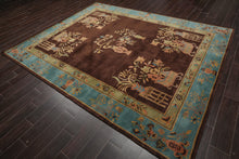 Multi Size Hand Tufted Patterned 100% Wool Chinese Art Deco Oriental Area Rug Brown,Blue Color