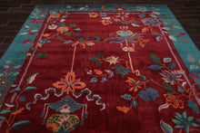 Multi Size Hand Tufted Floral New Zealand Wool Chinese Art Deco  Oriental Area Rug Turquoise,Lavender Color