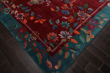 Multi Size Hand Tufted Floral New Zealand Wool Chinese Art Deco  Oriental Area Rug Turquoise,Lavender Color