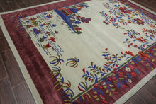 Multi Size Hand Tufted Pictorial New Zealand Wool Chinese Art Deco  Oriental Area Rug Mint,Plum Color