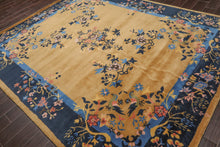 Multi Size Hand Tufted Pictorial New Zealand Wool Chinese Art Deco  Oriental Area Rug Muddy Gold,Dark Blue Color