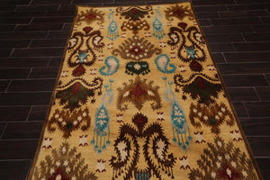 5' x 8' Handmade Arts & Crafts 100% Wool Oriental Area Rug Gold - Oriental Rug Of Houston