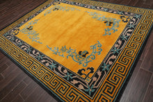 Multi Size Hand Tufted Bordered New Zealand Wool Chinese Art Deco  Oriental Area Rug Gold,Black Color