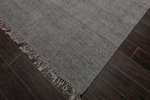 Multi Size Hand Loomed Ribbed Wool  Modern & Contemporary  Oriental Area Rug Ash Gray, Color