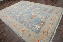 9x12 Hand Knotted All-Over Wool Oushak Traditional  Oriental Area Rug Slate,Taupe Color