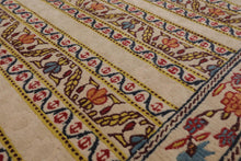 4' x 5'9" Hand Knotted Tibetan 100% Wool Arts & Craft Oriental Area Rug Beige