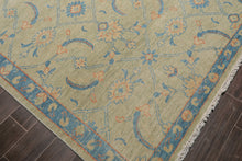 9x12 Hand Knotted All-Over Wool Oushak Traditional  Oriental Area Rug Mint,Blue Color