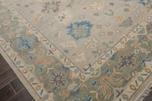 9x12 Hand Knotted All-Over Wool Oushak Traditional  Oriental Area Rug Mint,Celadon Color