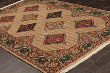 6' x 8'10" Hand Knotted Superfine 100% Wool Traditional Oriental Area Rug Beige - Oriental Rug Of Houston