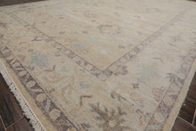 9x12 Hand Knotted All-Over Wool Oushak Traditional  Oriental Area Rug Beige,Taupe Color