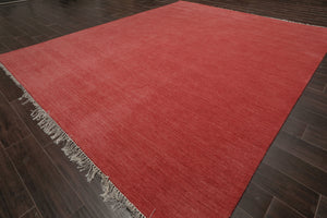 Multi Size Hand Loomed Solid 100% Wool  Traditional  Oriental Area Rug Red,Coral Color