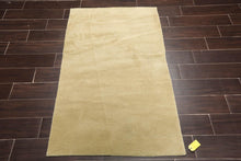 2'11" x 4'9" Hand Knotted Tibetan 100% Wool Ribbed Modern Area Rug Mint