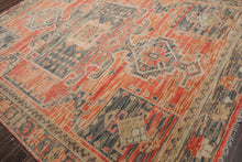 Multi Size Hand Knotted Geometric Wool Oushak Tribal  Oriental Area Rug Coral,Teal Color