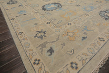 9x12 Hand Knotted All-Over Wool Oushak Traditional  Oriental Area Rug Mint,Beige Color