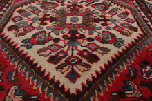 Runner Herizz Hand Knotted Red Medallion Traditional Wool Oriental Area Rug