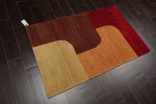 3x5 Michaelian & Kohlberg Hand Knotted Contemporary Abstract Wool Oriental Area Rug Red