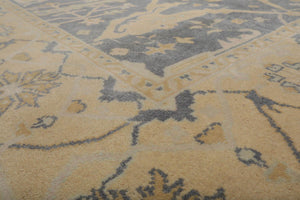 8’2"x9’11” Muted Turkish Oushak Hand Knotted 100% Wool Area Rug Slate - Oriental Rug Of Houston