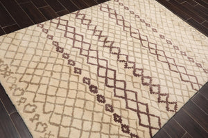 5' x 7'4" Handmade 100% Wool Modern Moroccan Oriental Area rug Ivory Gray Brown - Oriental Rug Of Houston