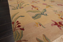 4x6 Beige Hand Knotted Tibetan Transitional  Floral Wool Oriental Area Rug