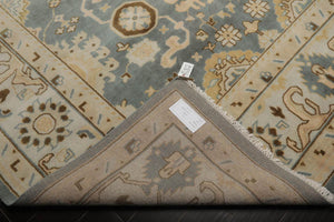 Muted Turkish Oushak 9'2" x 11’10” Hand Knotted 100% Wool Area Rug Celadon - Oriental Rug Of Houston