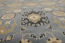 Muted Turkish Oushak 9’1" x 11’11” Hand Knotted 100% Wool Area Rug Slate - Oriental Rug Of Houston