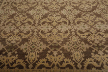 Turkish Oushak Wool 8’8" x 11’9” Hand Knotted Traditional Area Rug Brown - Oriental Rug Of Houston