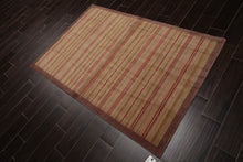 4x6 Sage Hand Knotted Tibetan Contemporary Striped Wool Oriental Area Rug