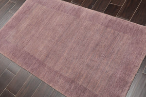 3x5 Aubergine Hand Knotted Tibetan 100% Wool ombre Modern & Contemporary Oriental Area Rug