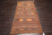 3'9'' x 7'2'' Vintage Hand-Woven Afghan Kilim Wool Tribal Southwestern Area Rug - Oriental Rug Of Houston