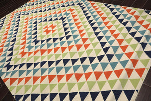 8'6" x 13' Geometric polypropylene Indoor Outdoor Oriental Area Rug Multi Color - Oriental Rug Of Houston