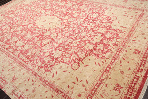 10' x14' Hand Knotted Antique Reproduction Erased Pattern Area Rug Pomegranate - Oriental Rug Of Houston