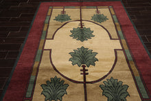 6x9 William Morris Beige Hand Knotted Arts & Crafts/Mission Wool Oriental Area Rug