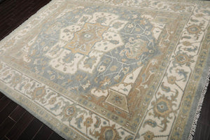7’10" x 9’11” Muted Turkish Oushak Hand Knotted Wool Area Rug Cream - Oriental Rug Of Houston
