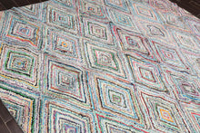 7'9'' x 9'7'' Handmade 100% Cotton Diamond Modern Oriental Area Rug Multi color - Oriental Rug Of Houston