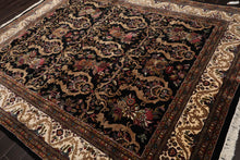 LoomBloom 8x10 Black Hand Knotted Traditional 150 KPSI All-Over Wool Oriental Area Rug