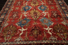 LoomBloom 9x12 Burnt Orange Hand Knotted Traditional All-Over Wool Oriental Area Rug
