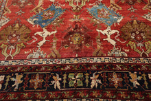 LoomBloom 9x12 Burnt Orange Hand Knotted Traditional All-Over Wool Oriental Area Rug