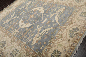 8’3" x 9’10” Muted Turkish Oushak Hand Knotted 100% Wool Area Rug Slate - Oriental Rug Of Houston