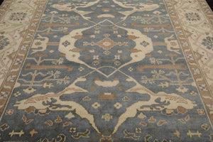 8’3" x 9’10” Muted Turkish Oushak Hand Knotted 100% Wool Area Rug Slate - Oriental Rug Of Houston