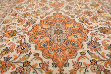3'6''x5' Hand Knotted 100% Silk Traditional 350 KPSI Oriental Area Rug Ivory, Orange Color - Oriental Rug Of Houston