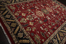 9x12 Red, Navy Hand Knotted Turkish Oushak 100% Wool Arts & Crafts Oriental Area Rug - Oriental Rug Of Houston