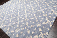 9'6'' x 12'5'' Handmade Wool & Art Silk Botanical Oriental Area Rug Blue, Ivory