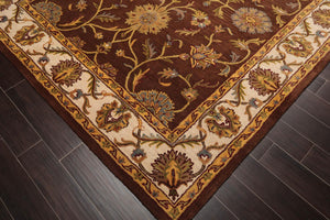 7'9'' x 9'9'' Handmade 100% Wool Kashan Traditional Oriental Area Rug Brown - Oriental Rug Of Houston